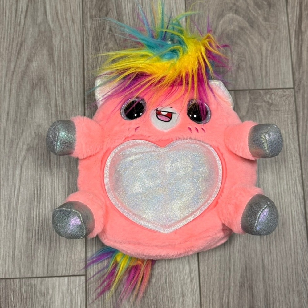 Zuru Rainbocorns Pink Unicorn Plush Rainbow Mane Glitter Heart Stuffed Animal